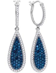 1.70CTW BLUE DIAMOND FASHION EARRINGS