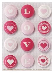 Martha Stewart Crafts Fabric Brads, Heart And Love