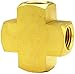 Dixon 3/8" Female NPTF Brass Pipe Cross, Extruded (228-0606)