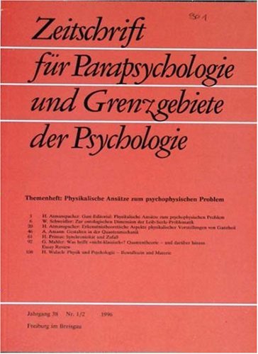 Zeitschrift für Parapsychologie und Grenzgebiete der Psychologie