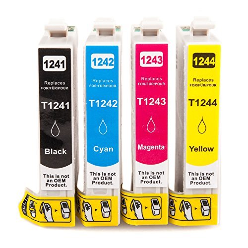 SPEED Compatible Ink Cartridge Replacement for Epson T124 (Black, Yellow, Magenta, Cyan, 4-Pack)