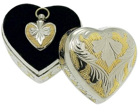 UrnConcern® Heart Shaped Pendant and Case SilverGoldTM