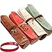 Eforstore 4 Pcs Pastorable Canvas Pen Bag Pencil Case Cosmetic Makeup Bag Pouch (4Pcs Roll Up Retro)