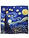 Dahlia Women's 100% Luxury Square Silk Scarf - Van Gogh's Painting Collection
