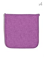 Officine Tessili Set de 4 Cojines Bordados Compact (Lila)