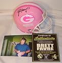 Brett Favre Autographed/Hand Signed Green Bay Packers Breast Cancer Pink Mini Helmet