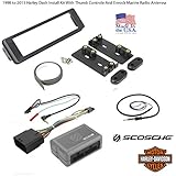 Scosche HD7000B 1996-Up Harley Davidson Stereo Install Dash Kit With HDSWC1 Universal Steering Wheel Handle Bar Control Interface And Enrock Radio Antenna - Complete Motorcycle Stereo Install kit