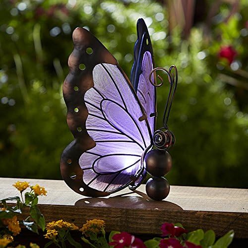 Solar Butterfly Decoration - Purple. Garden. Beautiful. Suitable for every yard and garden.Weatherproof.