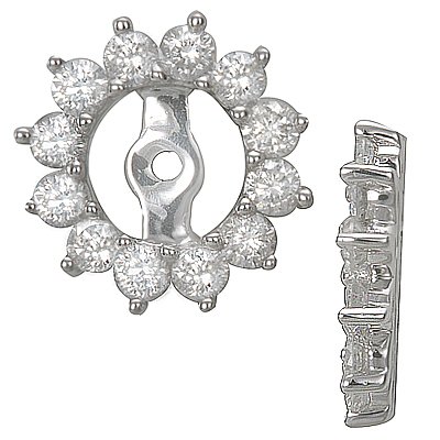 1 ctw Diamond Earring Jackets in 14K White Gold