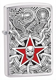 Zippo Skull Industrial- Brushed Chrome #20412