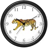 Tiger Cat Wall Clock by WatchBuddy Timepieces (Hunter Green Frame)