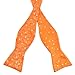 PenSee Mens Self Bow Tie Orange & Yellow Dot Floral Jacquard Woven Silk Bow Ties