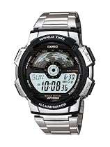 Casio - AE-1100WD-1AVEF - Montre Homme - Quartz Digital - Cadran Multicolore - Bracelet Acier Argent