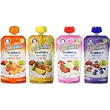 Gerber Graduates Grabbers Toddler Fruit & Yogurt Blend 4 Pouch Flavor Sampler Bundle: (1) Gerber Graduates Grabbers Peaches & Cream, (1) Gerber Graduates Grabbers Tropical, (1) Gerber Graduates Grabbers Very Berry, and (1) Gerber Graduates Grabbers Strawberry & Bananas, 4.23 Oz. Ea. (4 Pouches Total)