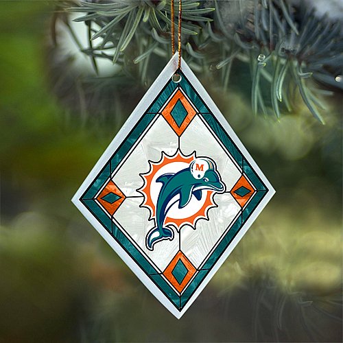 NFL Miami Dolphins Art Glass Ornament