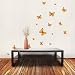 Nursery Easy Apply Wall Sticker Decorations - Flock of Vibrant Pink Orange Butterflies