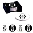Monogram Regalia Absorbent Coaster Set with Caddy - O Monogram Regalia Absorbent Coaster Set with Caddy - O