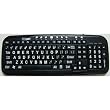 New Improved EZsee by DC Large Print Keyboard, Black KeyBoard Background and Frame with White Letters or Characters, Wired USB Connector
