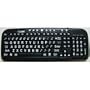 New Improved EZsee by DC Large Print Keyboard, Black KeyBoard Background and Frame with White Letters or Characters, Wired USB Connector