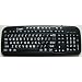 New Improved EZsee by DC Large Print Keyboard, Black KeyBoard Background and Frame with White Letters or Characters, Wired USB Connector