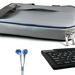 Great Offer! Blue Over the Shoulder Messenger Bag for Asus Eee Pad Transformer + State of the Art Bluetooth Wireless Keyboard & Blue Headphones + Vangoddy Live*Laugh*Love Wristband 