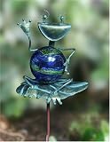 Outdoor Living : Hello Froggie Glow in the Dark Glass Gazing Globe Garden Stake Statuary