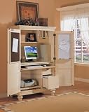 Antique White Computer Armoire Stand Work Station Desk