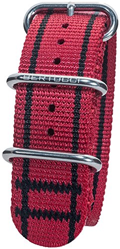 Bertucci DX3 B-143 Rosso Corsa Red w/Stripes 22mm Nylon Watch Band