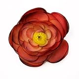 3" Camellia Col. Rose Fabric Flower Hat Hair Clip & Pin Brooch F10964