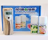 Produkt-Bild: reimarom STARTER DUFTSET ANTI SMOKE mit Aerosol Dispenser WOOD und 2 Raumd&uuml;ften sowie Batterien zur Geruchsbeseitigung in Raucherr&auml;umen und Raucherbereichen als Einzugsgeschenke Set