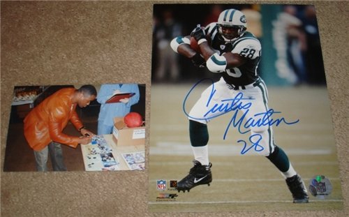 Curtis Martin New York Jets Autographed/Hand Signed 8 x 10 Photo