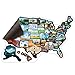 SEE MANY PLACES .com RV State Magnet United States Travel Camper Map RV Includes 50 State Decal Stickers with Scenic Illustrations 21