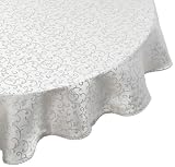 Lenox Holiday Innocence 70 Inch Round Tablecloth, Silver