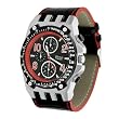 Geneva Platinum Men's Colored Stitch Leather Watch