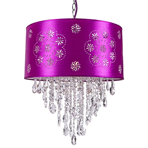 Drum Shade Chandeliers with Crystals