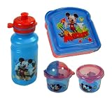 Disney 4-pc Mickey Mouse Lunch Set (Sandwich Box, 2 Snack Containers and a Water Bottle)