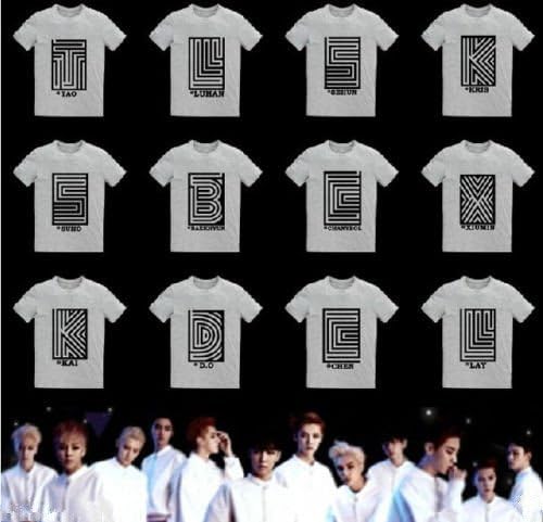 KPOP EXO EXO-K EXO-M Overdose T-shirt New Album t-shirt Luhan Kai Kris Maze Tee (CHANYEOL, L)