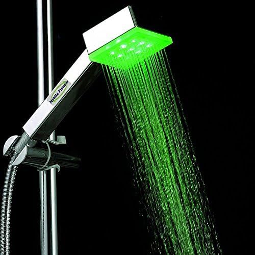Luxury Dream Colorful Style Shower Heads , No Battery Is Need, Bathroom Water Saving Temperature Sensor RGB 3 Color LED Cylindrical Handheld Shower Head 3300