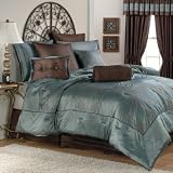 4 PC. FAUX SILK ELEGANT OVERSIZED COMFORTER SET W  EMBROIDEREY MATCHING EURO SHAMS AND... by Victorian Collections