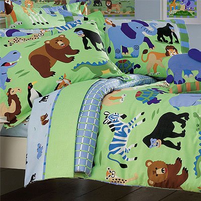 Olive Kids - Wild Animals Twin Size Comforter and Sheet Sheet Set