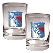 New York Rangers 2pc Rocks Glass Set - Primary Logo NHL Hockey