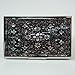 Mother of Pearl Design RFID Blocking Protection Business Card Case, Credit Card Holder, Metal Name Card Case, Stainless Steel Engraved Slim Purse Pocket Cash Money Wallet (Black Arabesque)