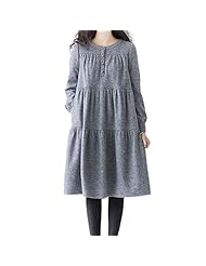 Polyester/Wool Vintage Spring Winter Maxi Dress 