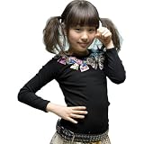 【韓国子供服】【ブラック】結びリボン ロンT／BISKET(ビスケット) (110(120), ブラック)