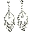 Silvertone Clear Crystal Chandelier Post Earrings Fashion Jewelry