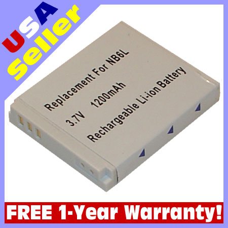 Battery for Canon NB-6L NB6L 2607B001 IXUS 85 IS 85IS IXY Digital 25 25IS PowerShot SD770 Digital Elph