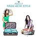 Packing Cubes 6 Piece Premium Set - Includes Laundry Bag and Hanging Toiletry Bag