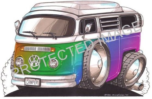 Koolart Car Tax Disc Holder 2133 Vw Bay Camper Rainbow Van Picture