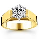 14K 1.50 Carat Round Cut Solitaire Diamond Ring (G-H ; SI1-2)