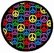 Multi-Colored Peace Sign Embroidered Patch Hippie Symbol Iron-On Round Emblem